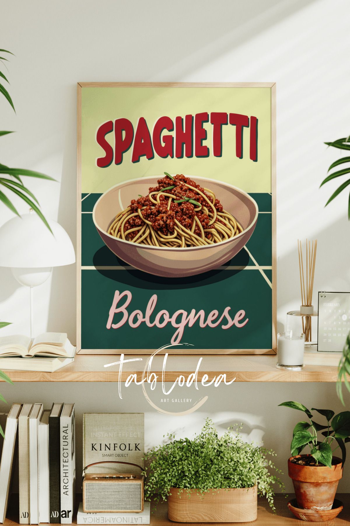 tablodea Spaghetti Modern Mutfak Dekoru Çerçeveli Poster Tablo, Minimalist Dekoratif Pinterest Mutfak Tablosu