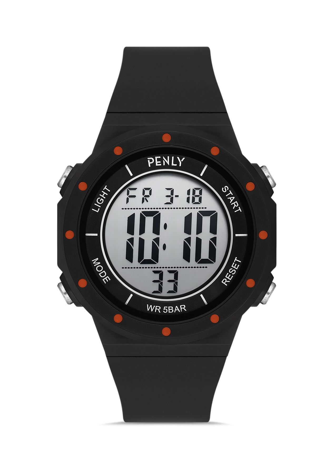 Penly Dijital Saat 356-11 50 Metre Su Geçmez Turuncu + Işıklı + Kronometreli + Alarmlı