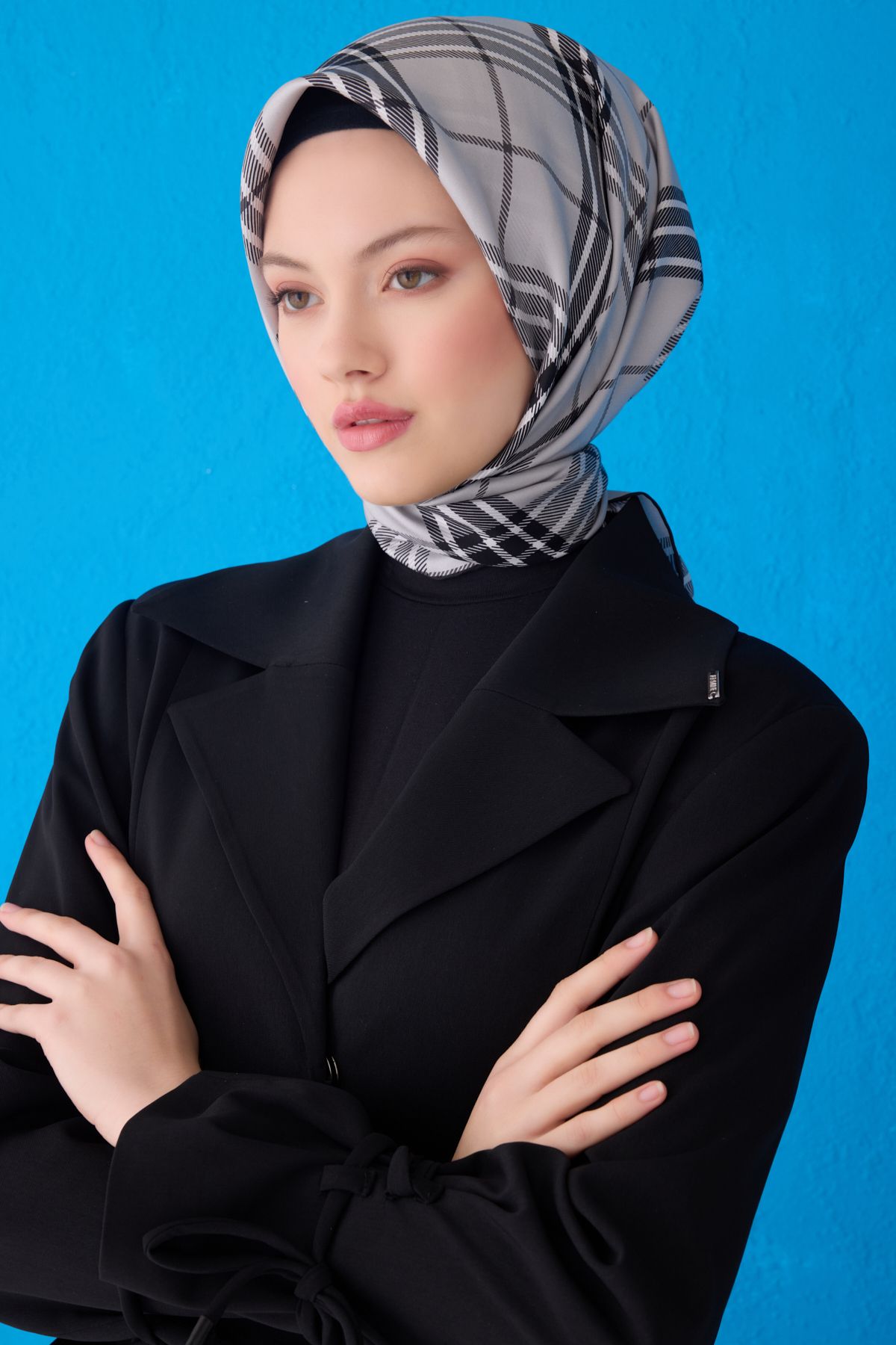 Belli Twill İpek Eşarp Gri