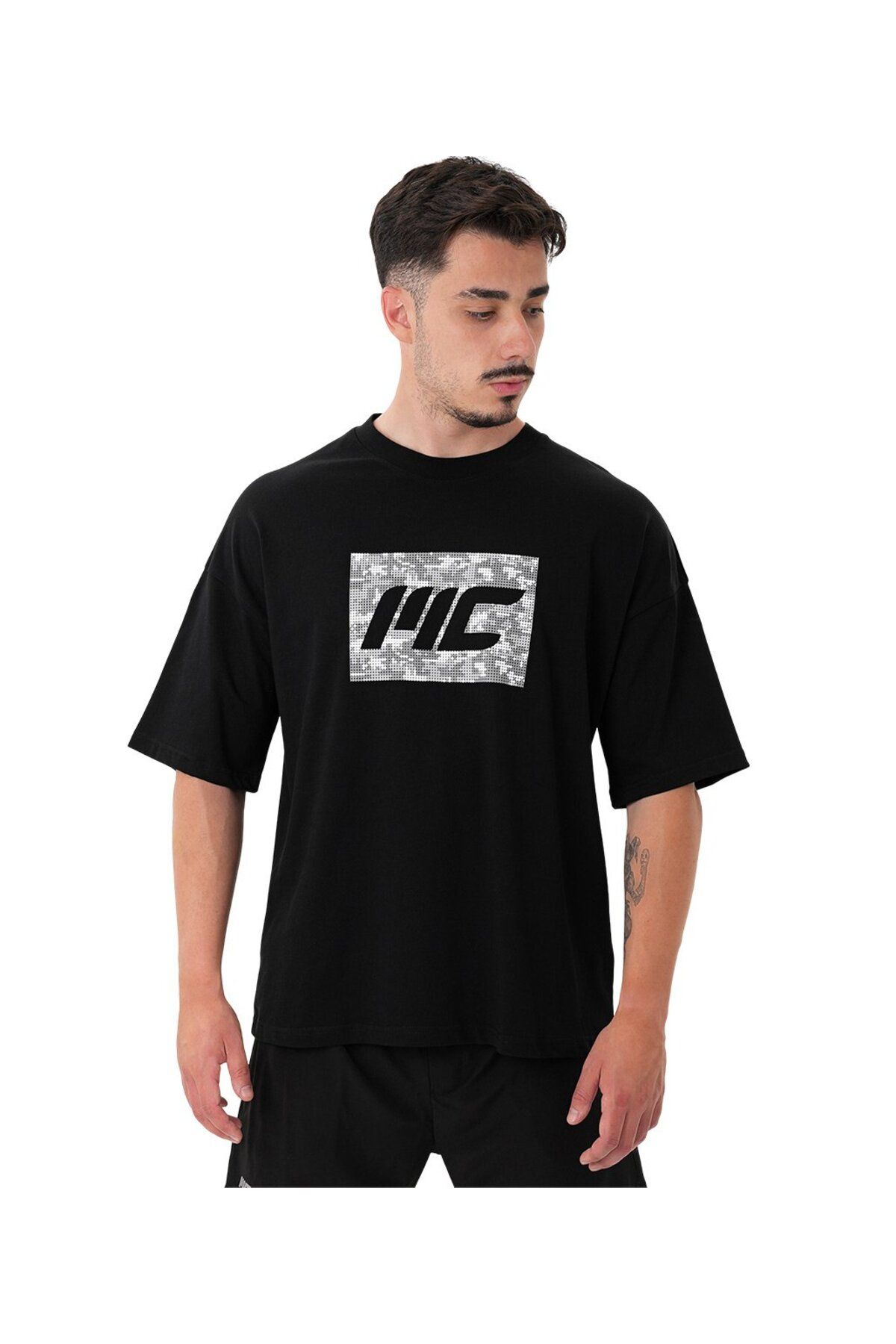 MUSCLECLOTH Tactical Heavyweight Oversize T-Shirt Siyah
