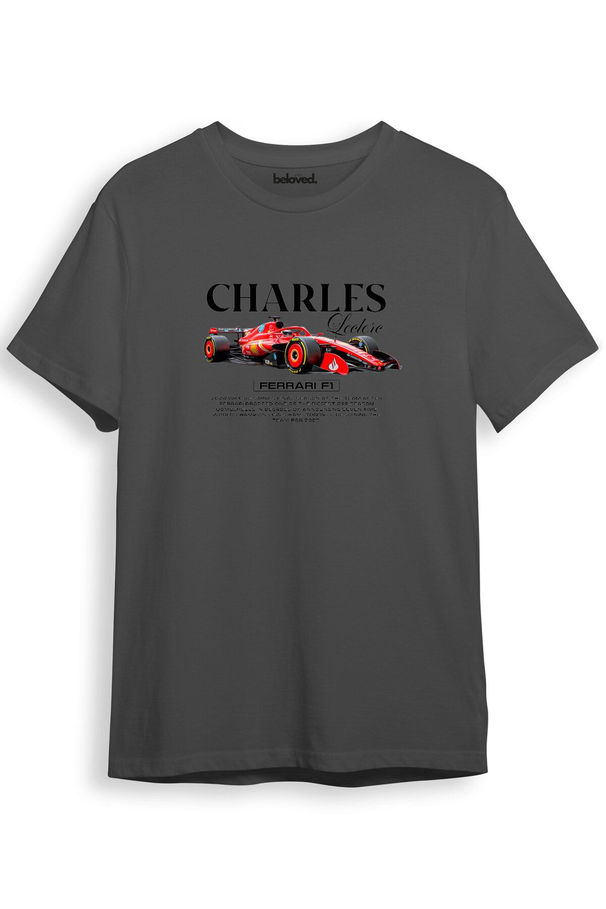 beloved.co Charles Leclerc Dijital Baskılı %100 Pamuk Regular Fit T-Shirt