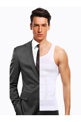 miresa Erkek Atlet Korse Göğüs Jinekomasti Ve Göbek Toparlyıcı Korse- Beyaz