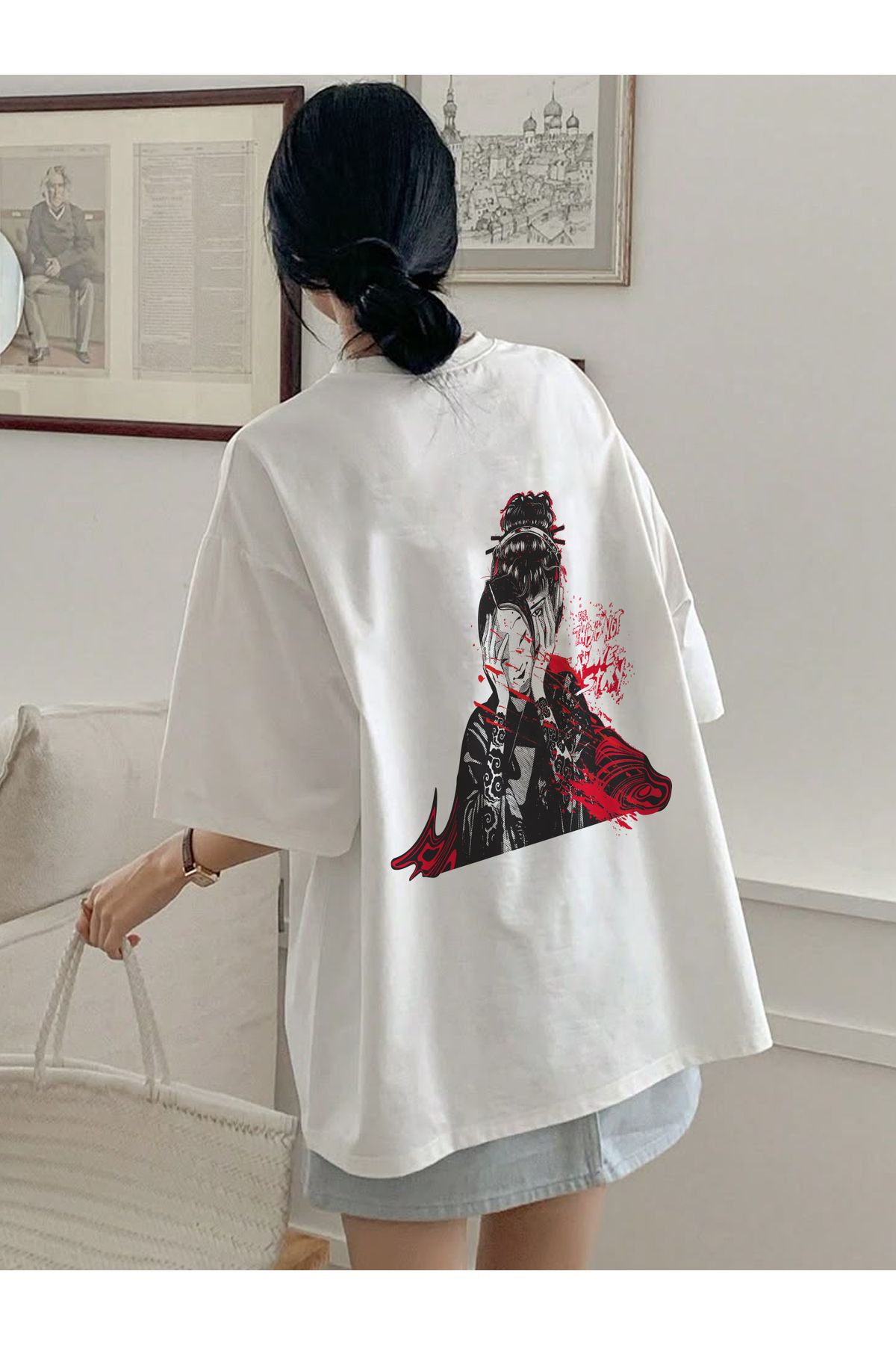 Plaza Butik Love Story Baskılı Unisex Oversize T-shirt
