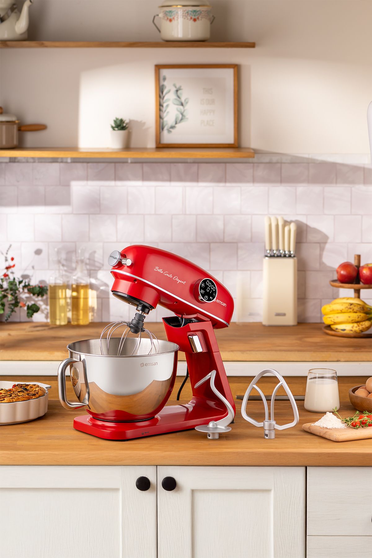 Emsan Bella Gusto Elegant Stand Mikser Kırmızı