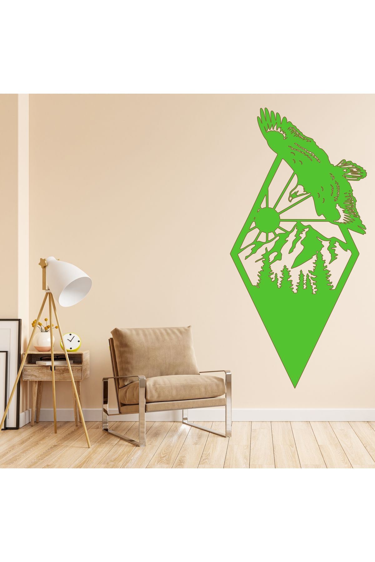 Grand Fine Art Tek Parça Renkli MDF Tablo Kartal ve Doğa