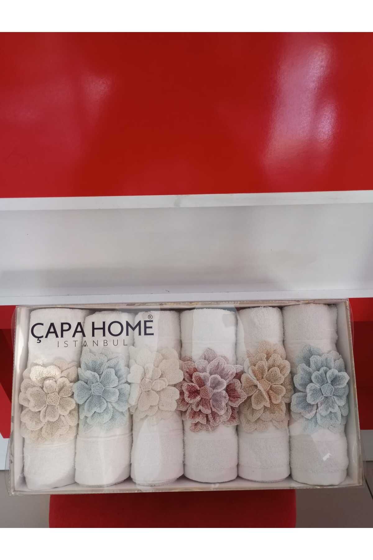 HİKMET ÇAPA HOME 6 LI PAMUKLU PREMİUM KALİTE HEDİYELİK ÇEYİZLİK GÜNLÜK KULLANIM %100 PAMUKLU EL YÜZ HAVLUSU 50 X 90