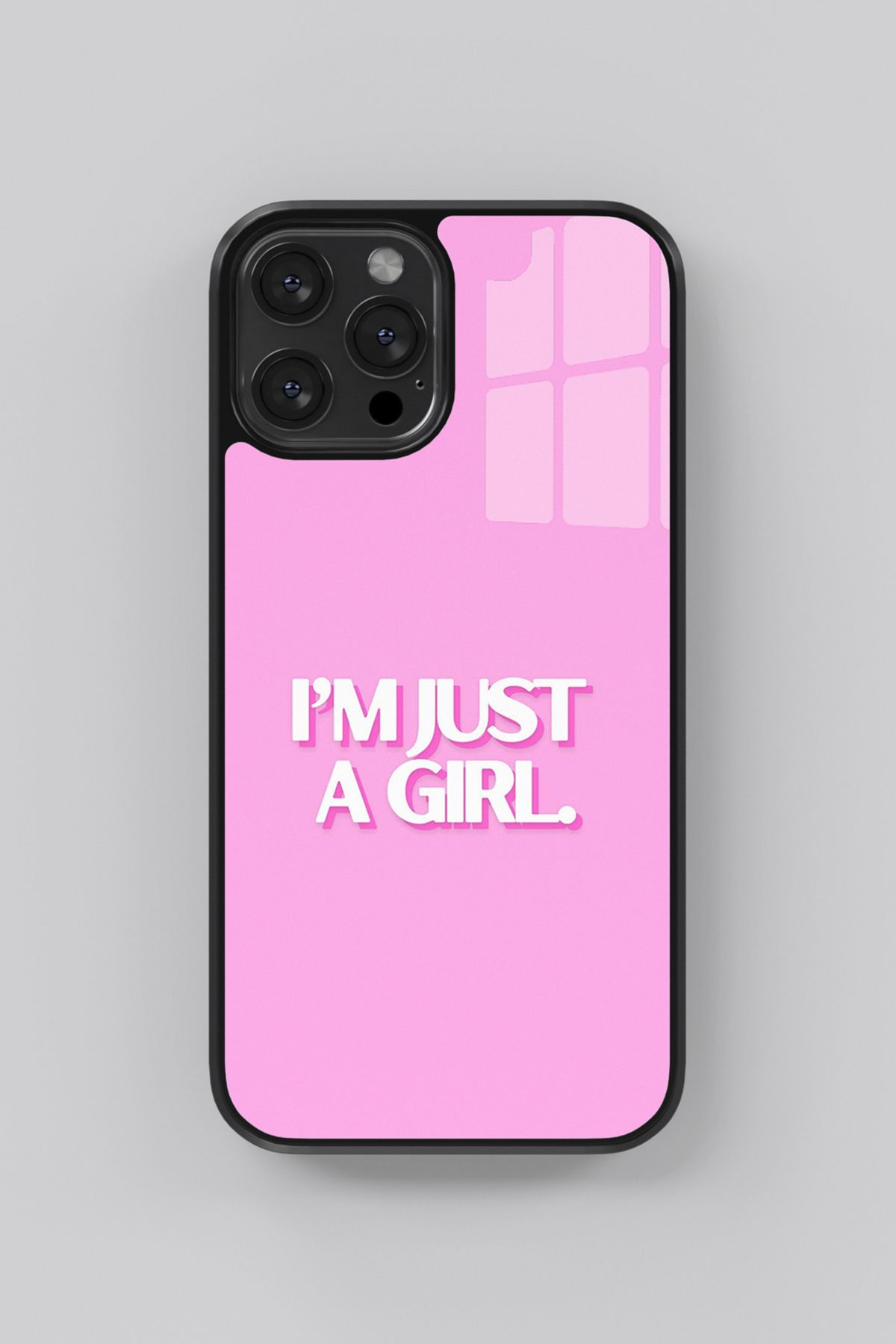 GoldenCase Iphone 14 Pro I'm Just A Girl Flexible Cam Kılıf GlassCase