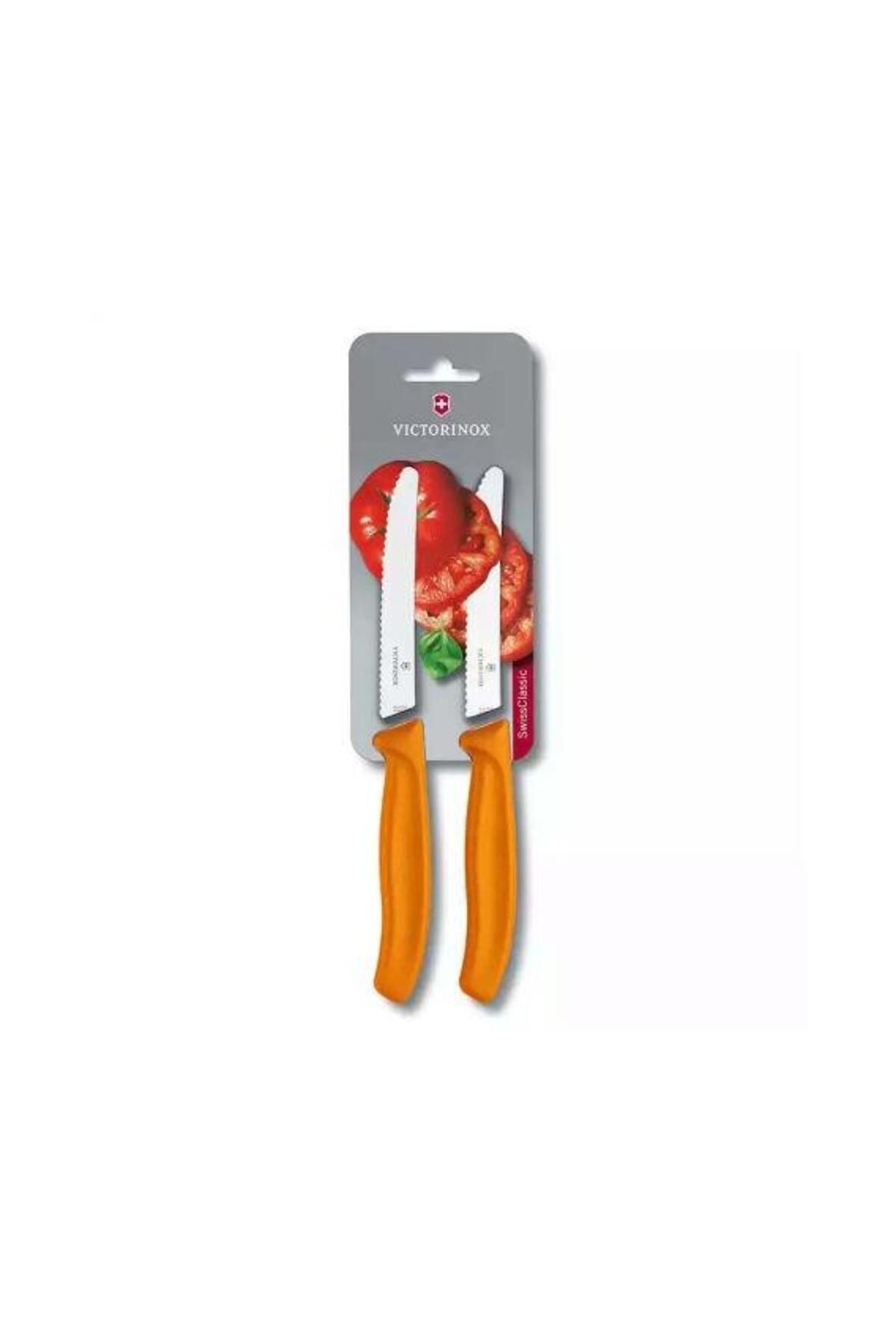 Victorinox VT 6.7836.L119B Soyma Bıçağı,10 Cm,Test,,Turuncu,2Li Blister