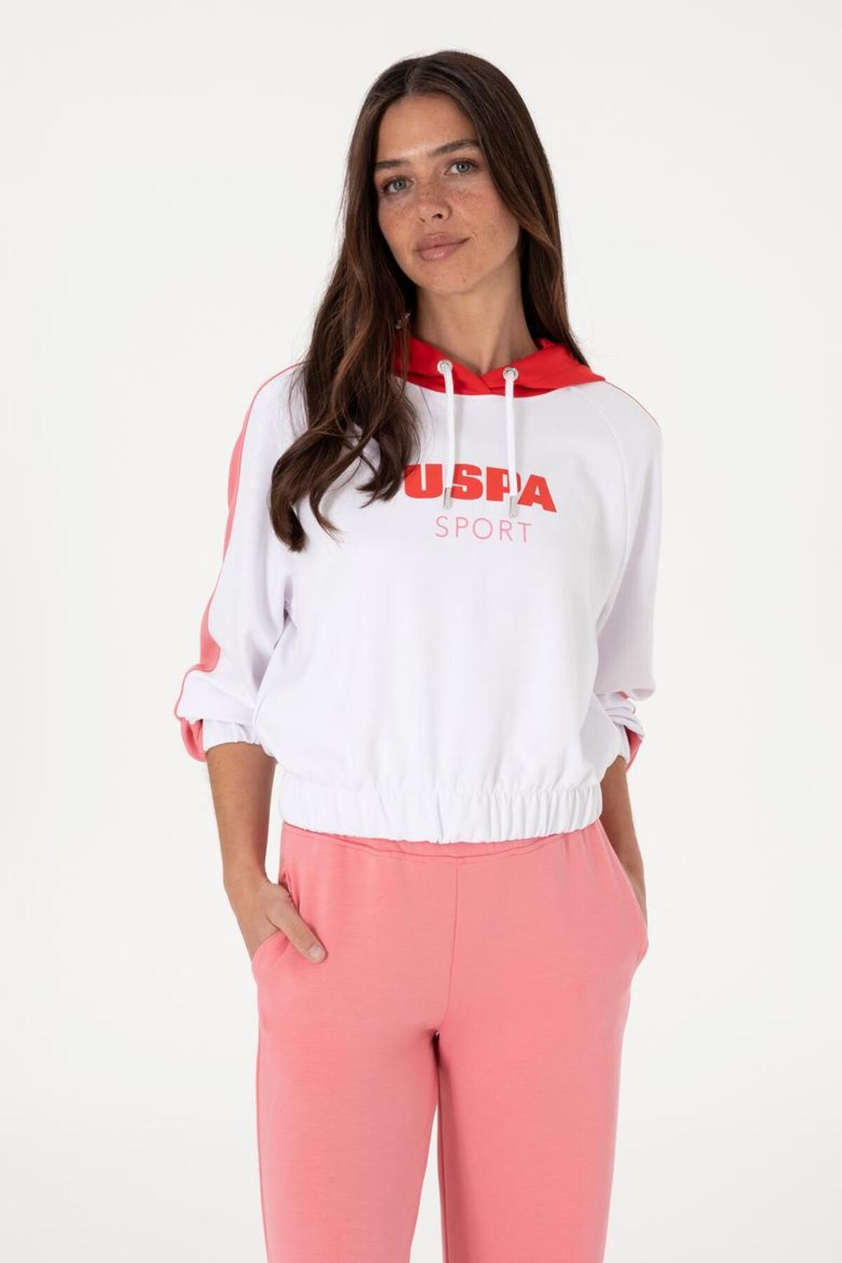 U.S. Polo Assn. Kadın Beyaz Sweatshirt