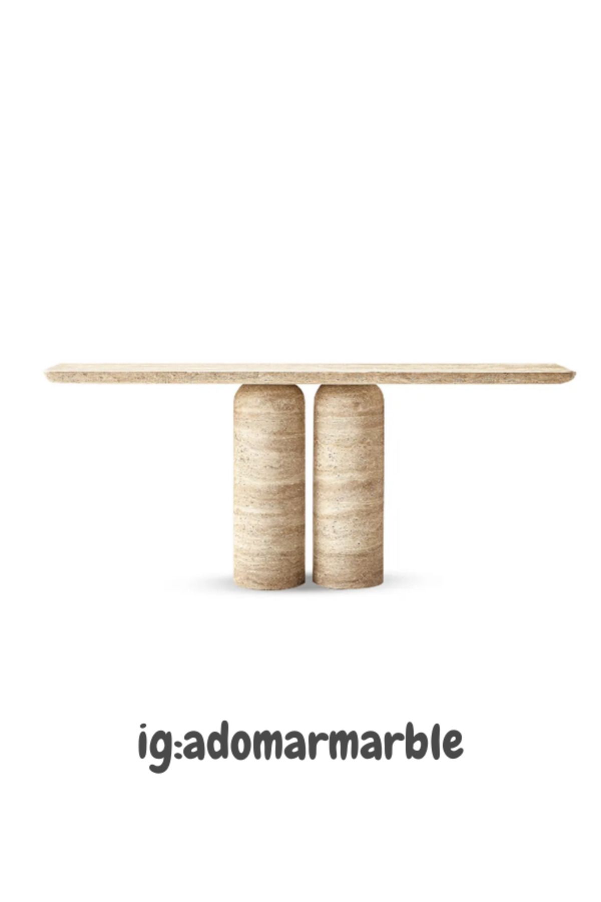 adomarmarblehandmadeandluxury ADOMAR Traverten Dresuar, Mermer Dresuar, Antre Dresuar, %100 Doğal Taş, Konsol Masası, Özel Ölçü