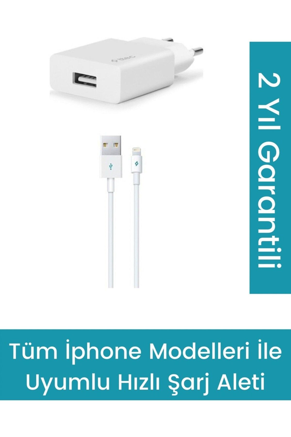ENS TEKNOLOJİ VE AKSESUAR Ttec Apple iPhone Şarj Aleti (Apple iPhone 13 - 12 - 11 - X-8-7-6) 2.1A Hızlı Şarj Aleti