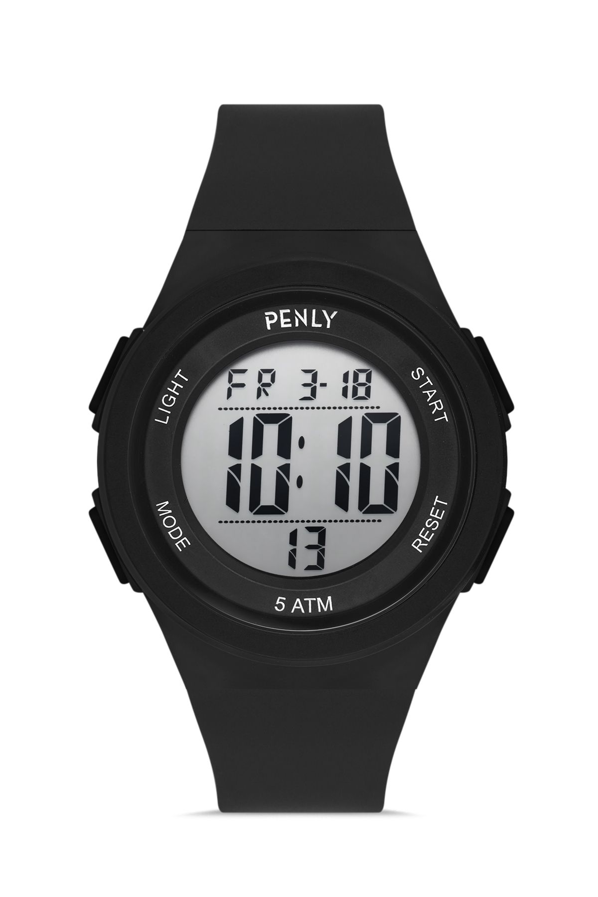 Penly Dijital Saat 348-12 50 Metre Su Geçmez Siyah + Işıklı + Kronometreli + Alarmlı