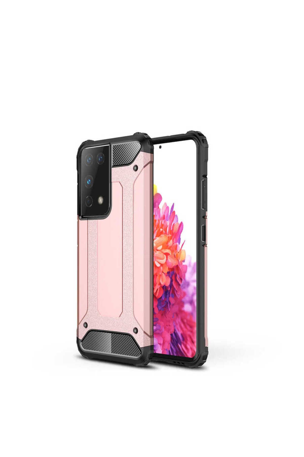 halkhouse Galaxy S21 Ultra Kılıf Zırh Tank Sert Korumalı Silikon Crash Silikon Kapak