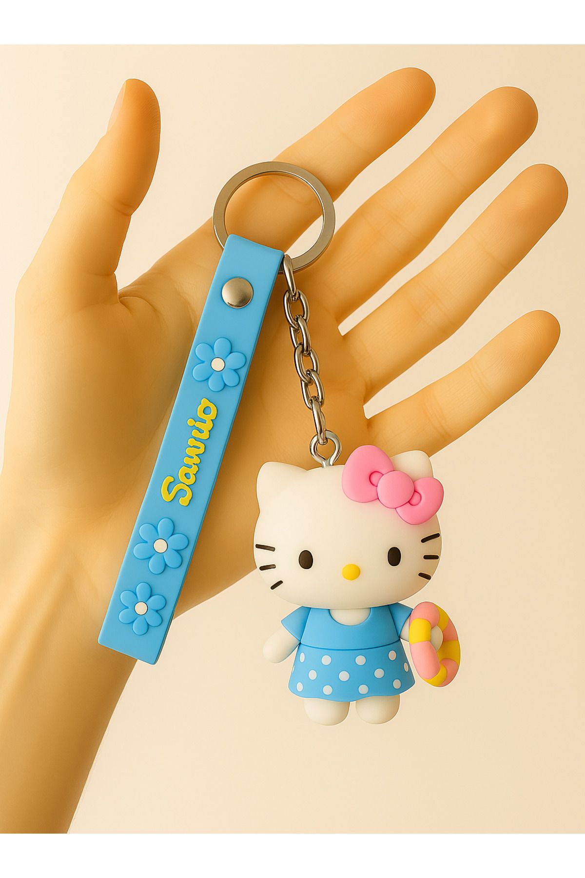 TAYEM Hello Kitty Anahtarlık, Silikonlu 3d Anahtarlık Ve Çanta Aksesuarı