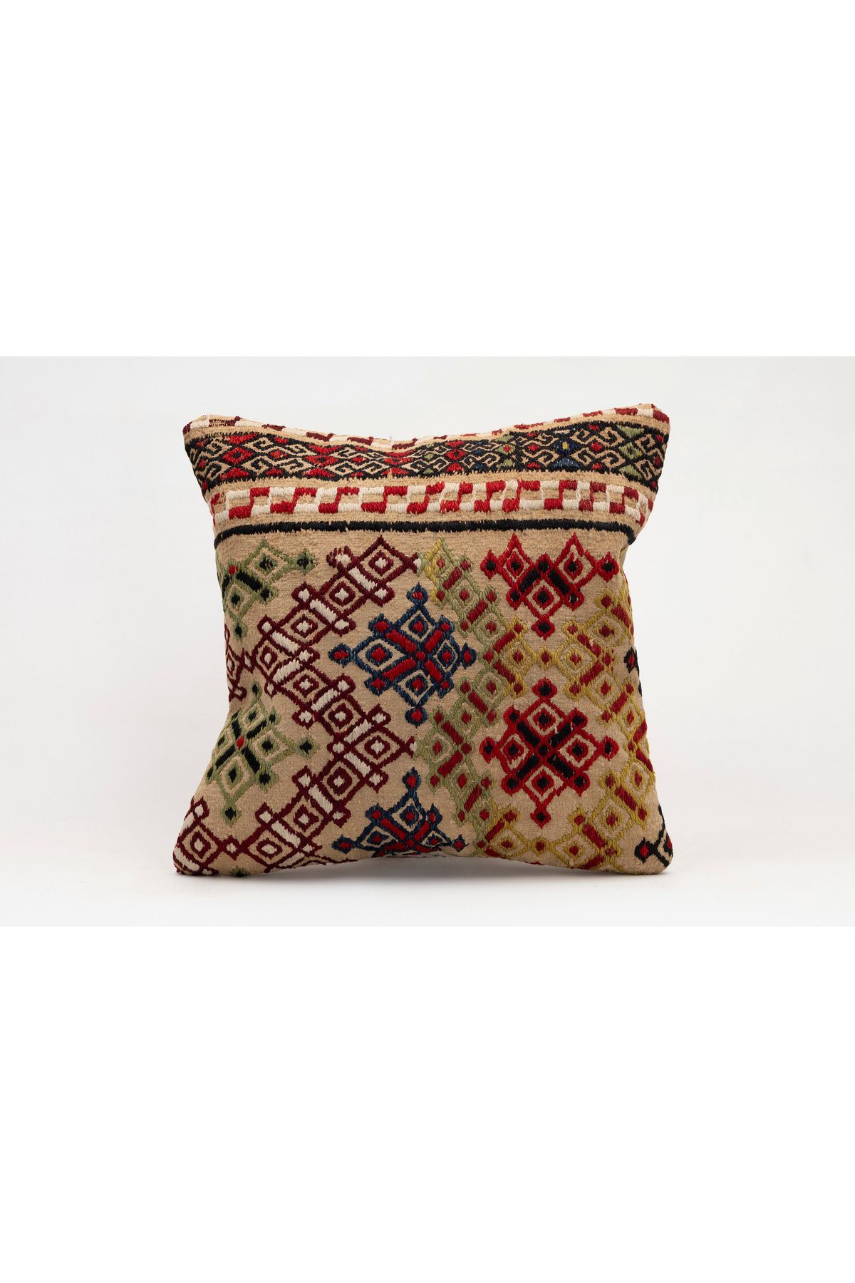 Kilim Whole Sale El Yapımı Kilim'den Yapılmış Vintage Kırlent Kılıfı, Yün, 40x40 Cm