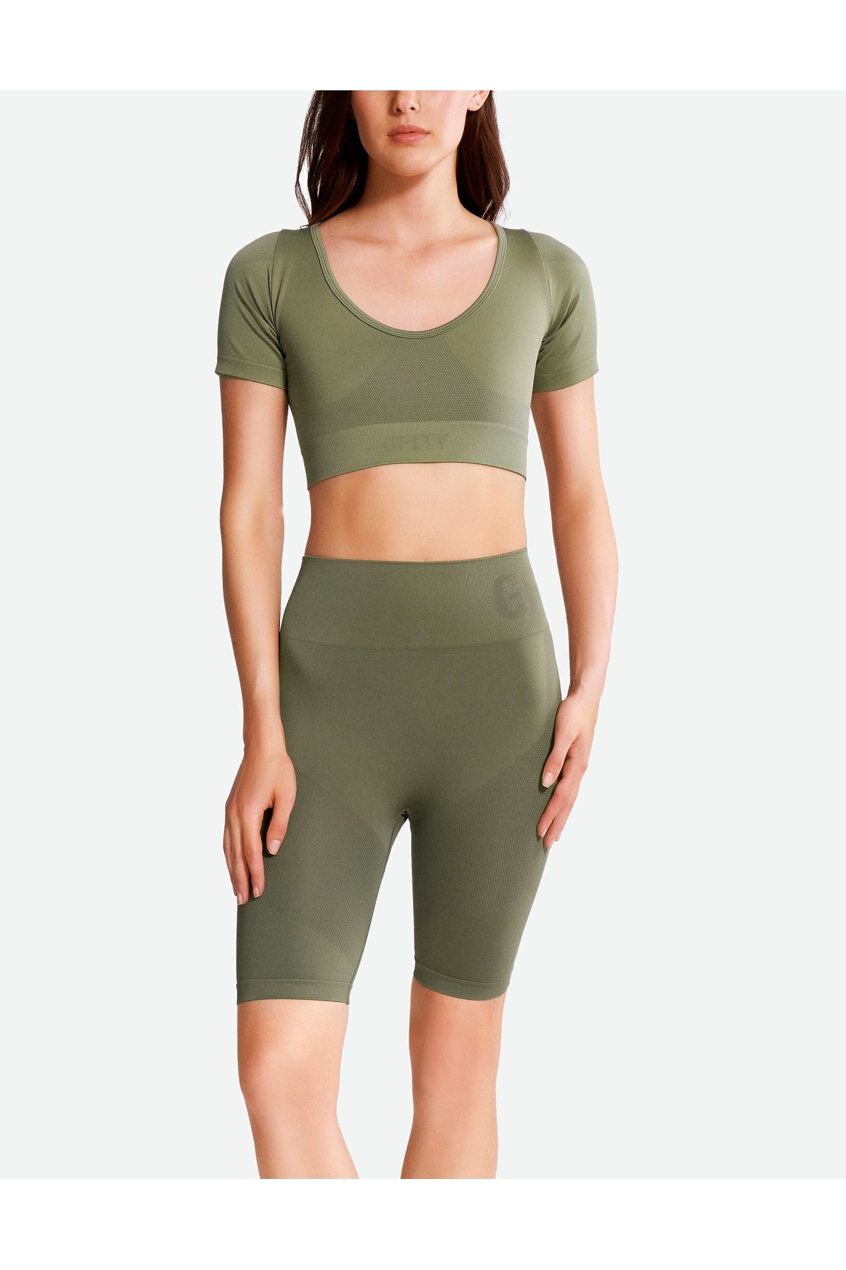 Gfity High Waist Seamless Bike Shorts - Hunter Green