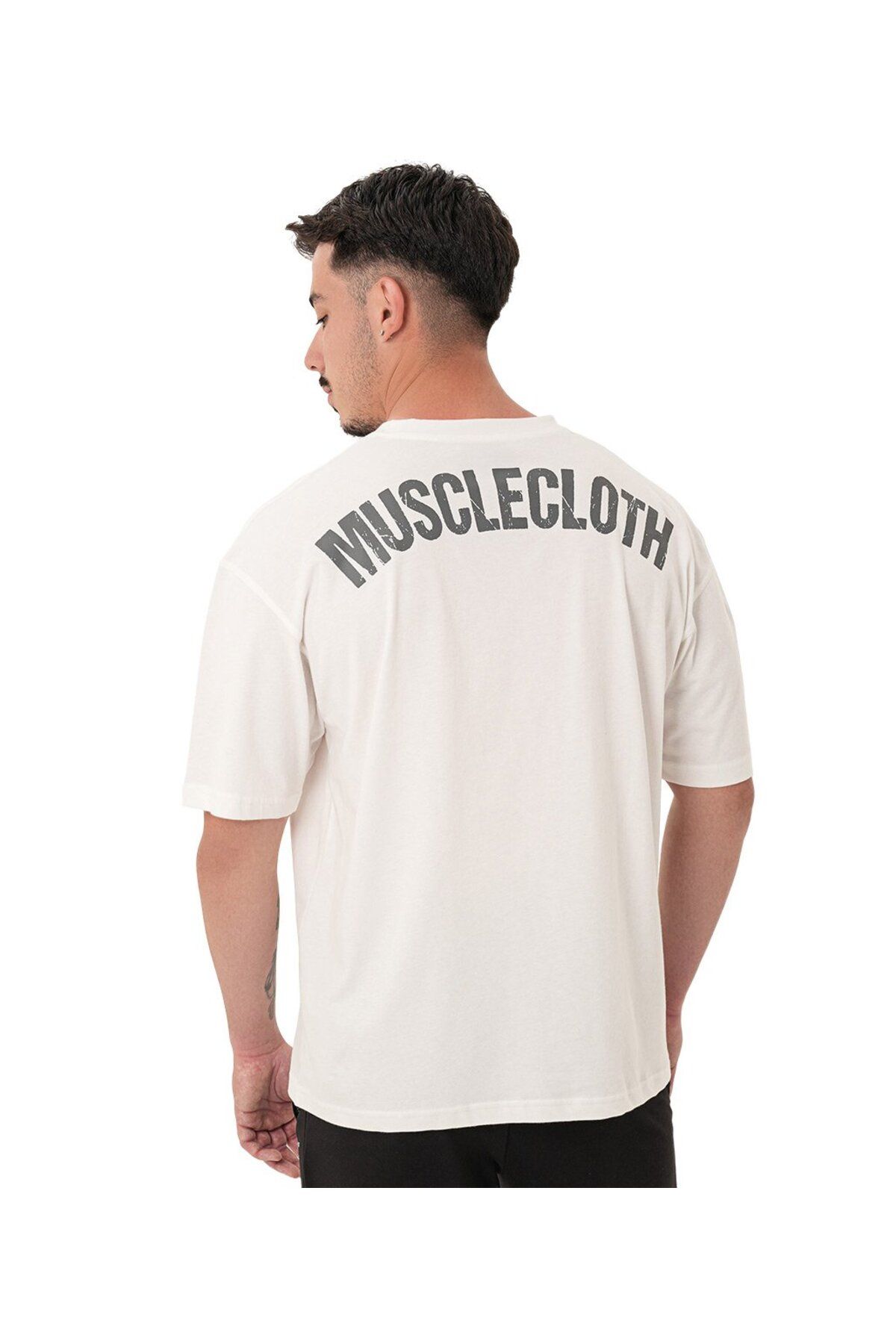 MUSCLECLOTH Washed Oversize T-Shirt Kırık Beyaz