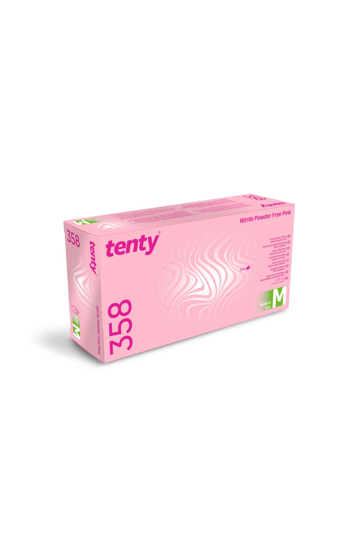 Tenty 358 Pembe Nitril Pudrasız Eldiven M Beden 100'lü