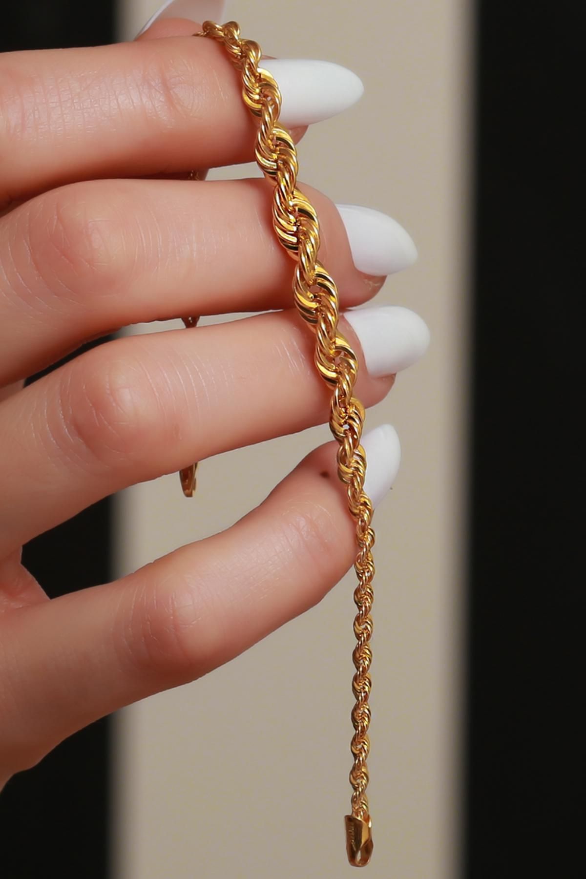 Bayar Gold 14 Ayar Altın Süzme Halat Bileklik