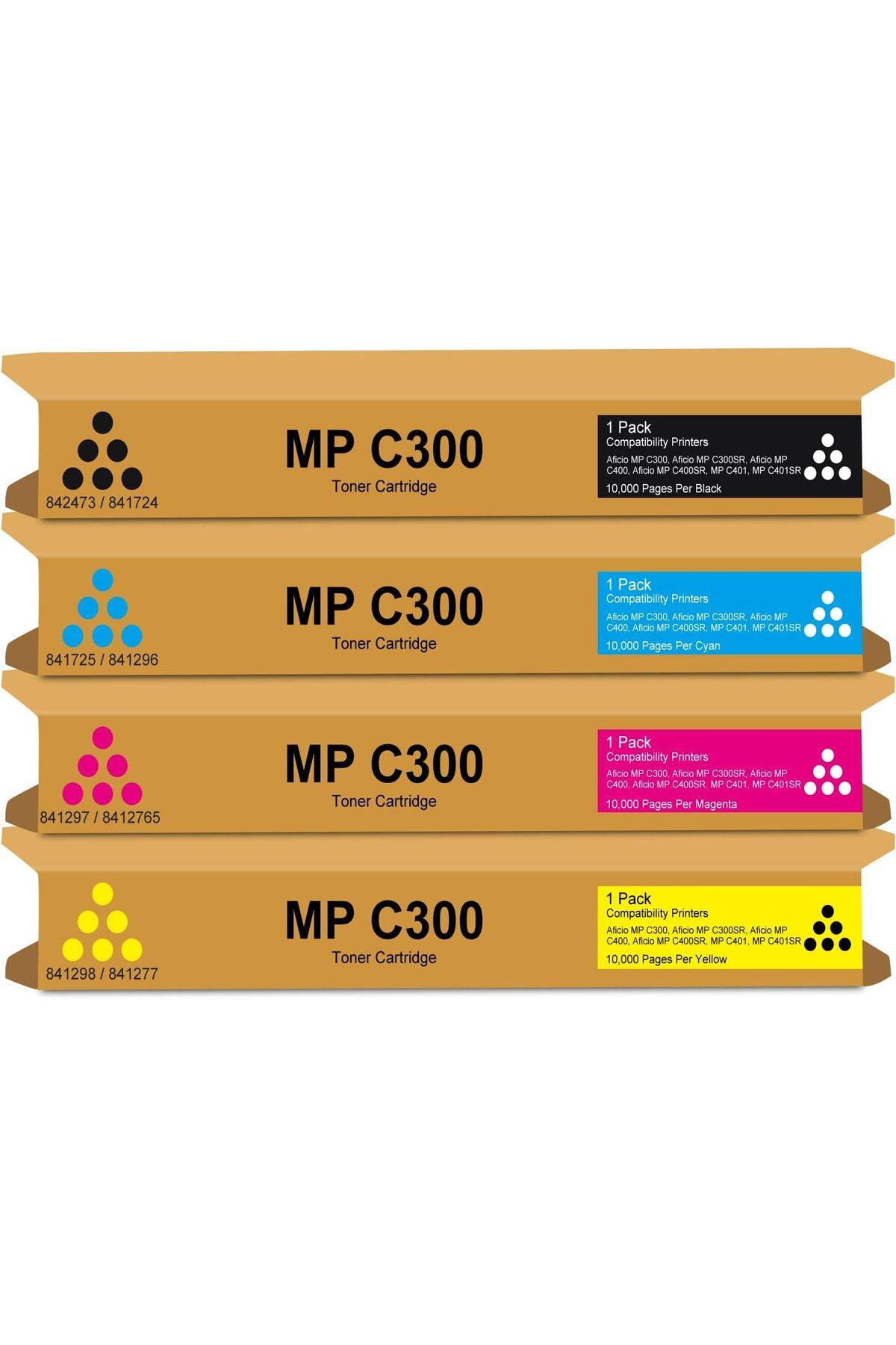 Ricoh Aficio MUADİL TONER C300 C400 C401 C230 C240 LD130C LD140C Printer Ink 4-Pack (BK/C/M/Y)