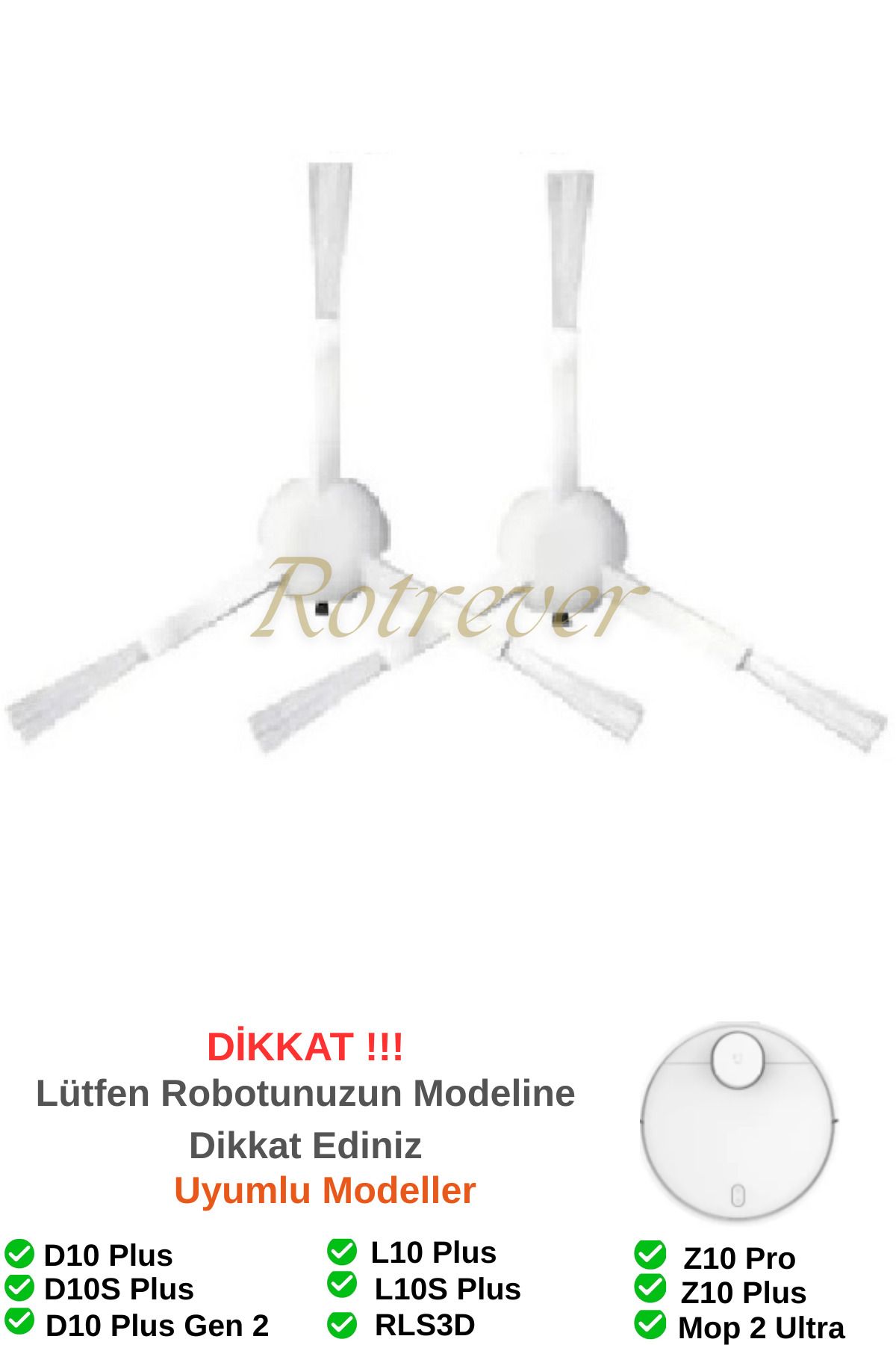RotRever Dreame Bot D10 Plus / D10S Plus / D10 Plus Gen 2 Uyumlu Yan Fırça 2 Adet