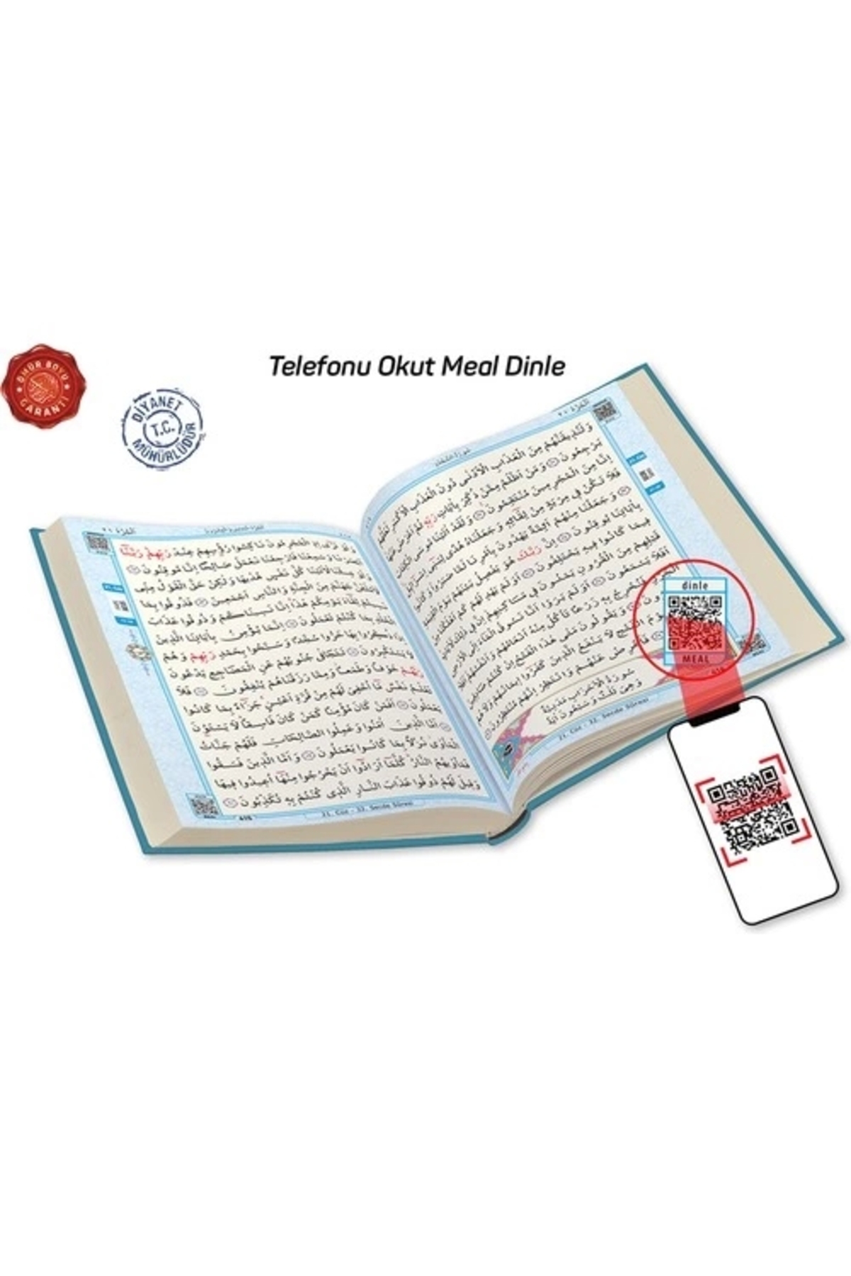 Merve Yayınları Sesli Bilgisayar Hatlı Mavi Renk Kuranı Kerim - Rahle Boy fotoğrafı 2 (önizleme)