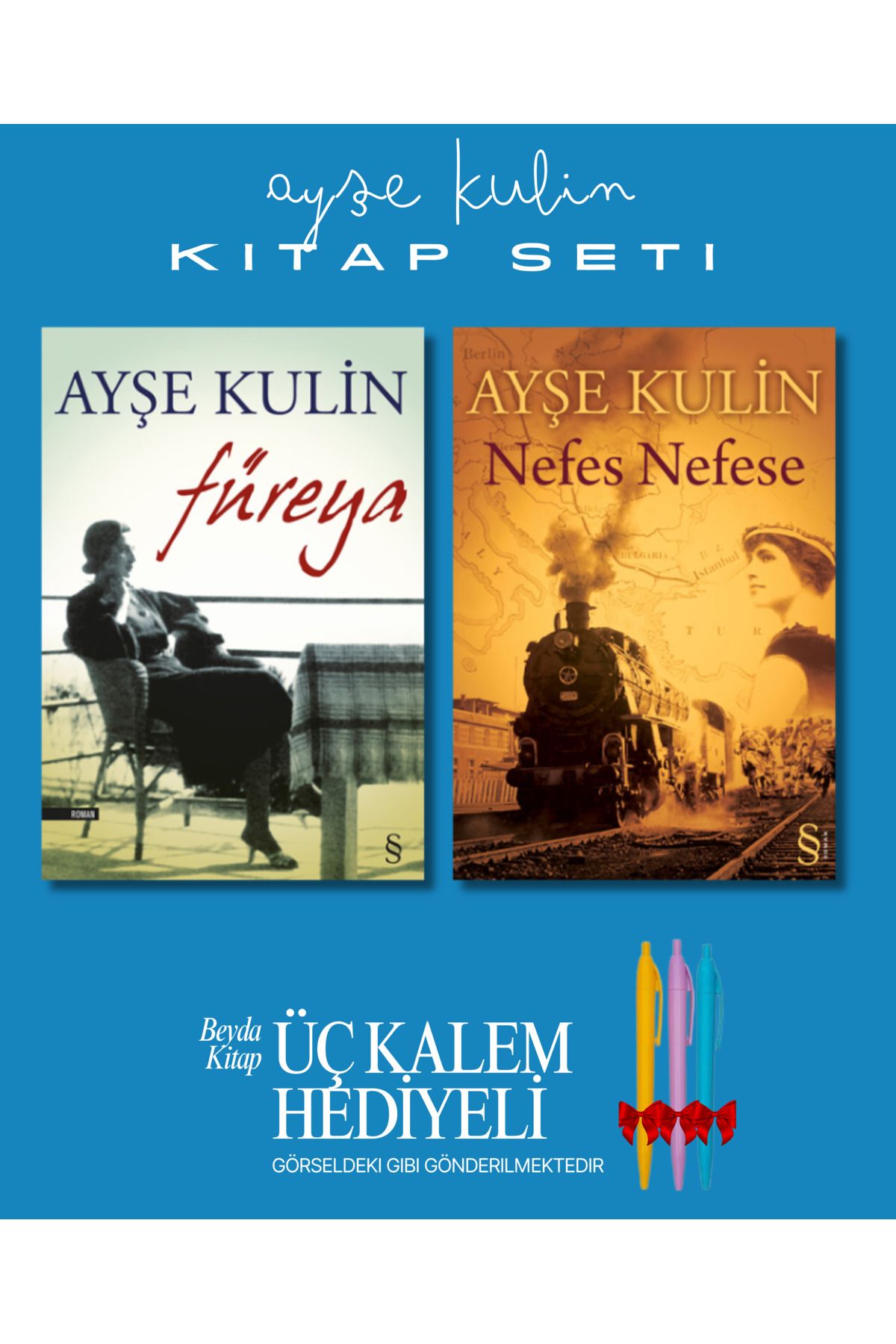 Everest Yayınları Füreya - Nefes Nefese - Ayşe Kulin - Kitap Seti - Üç Kalem Hediyeli