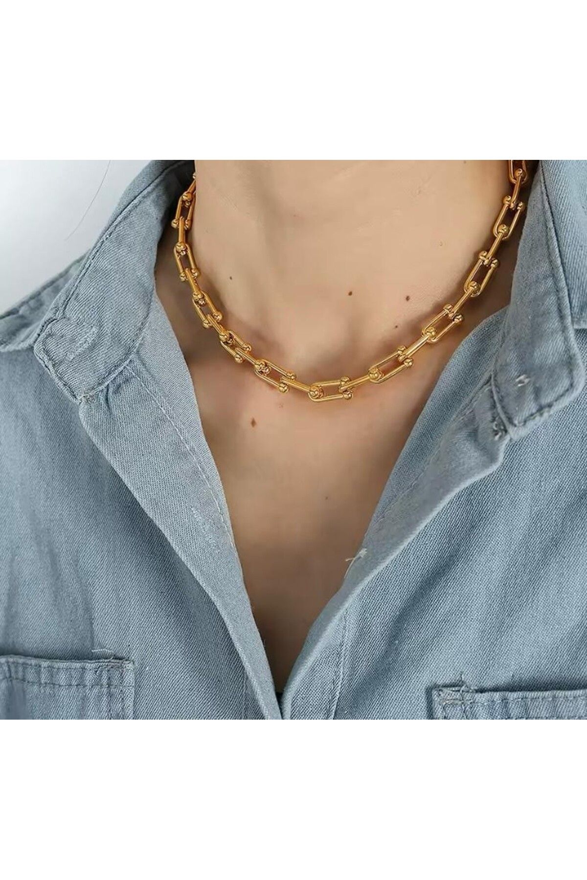 BY YASİN TOPÇU Çelik Gold Kolye