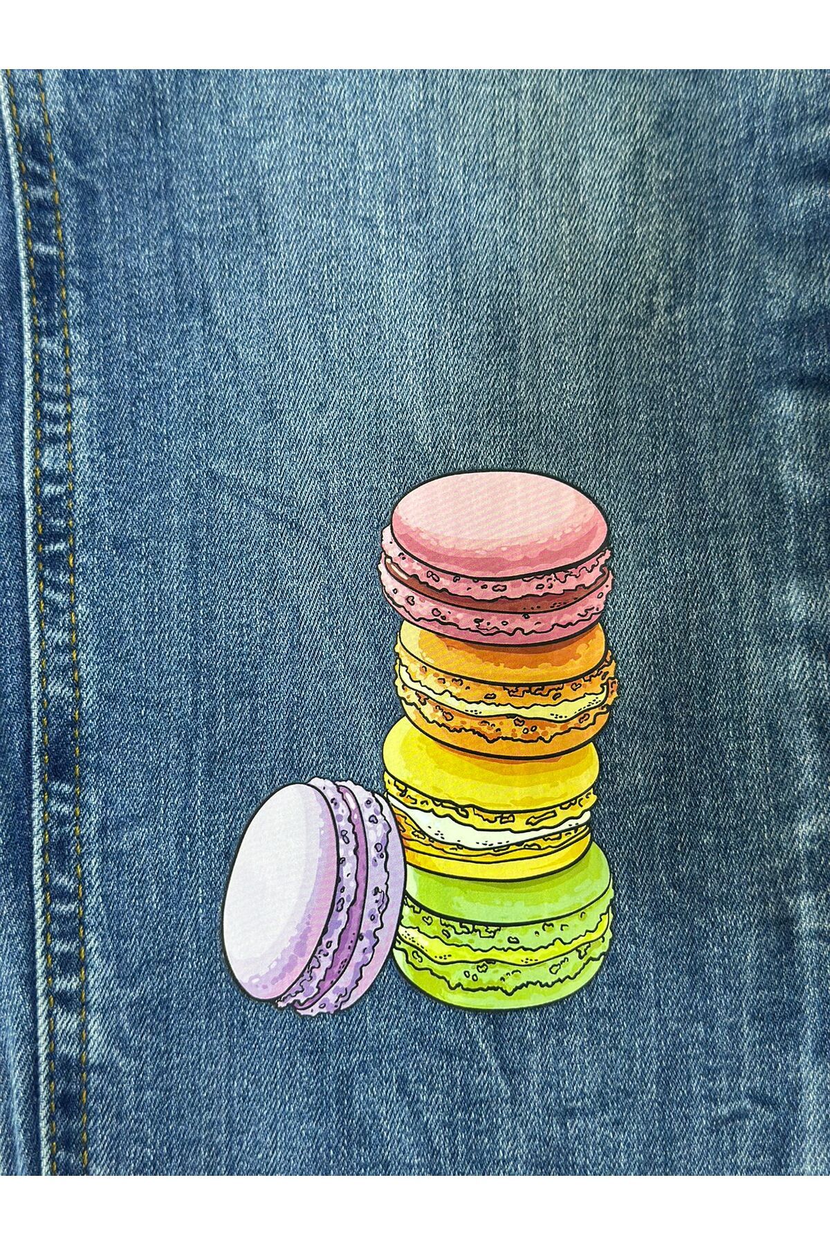 Gönülden Tasarım ÜTÜ İLE YAPIŞAN RENKLİ MAKARON TRANSFER BASKI 9X6 CM
