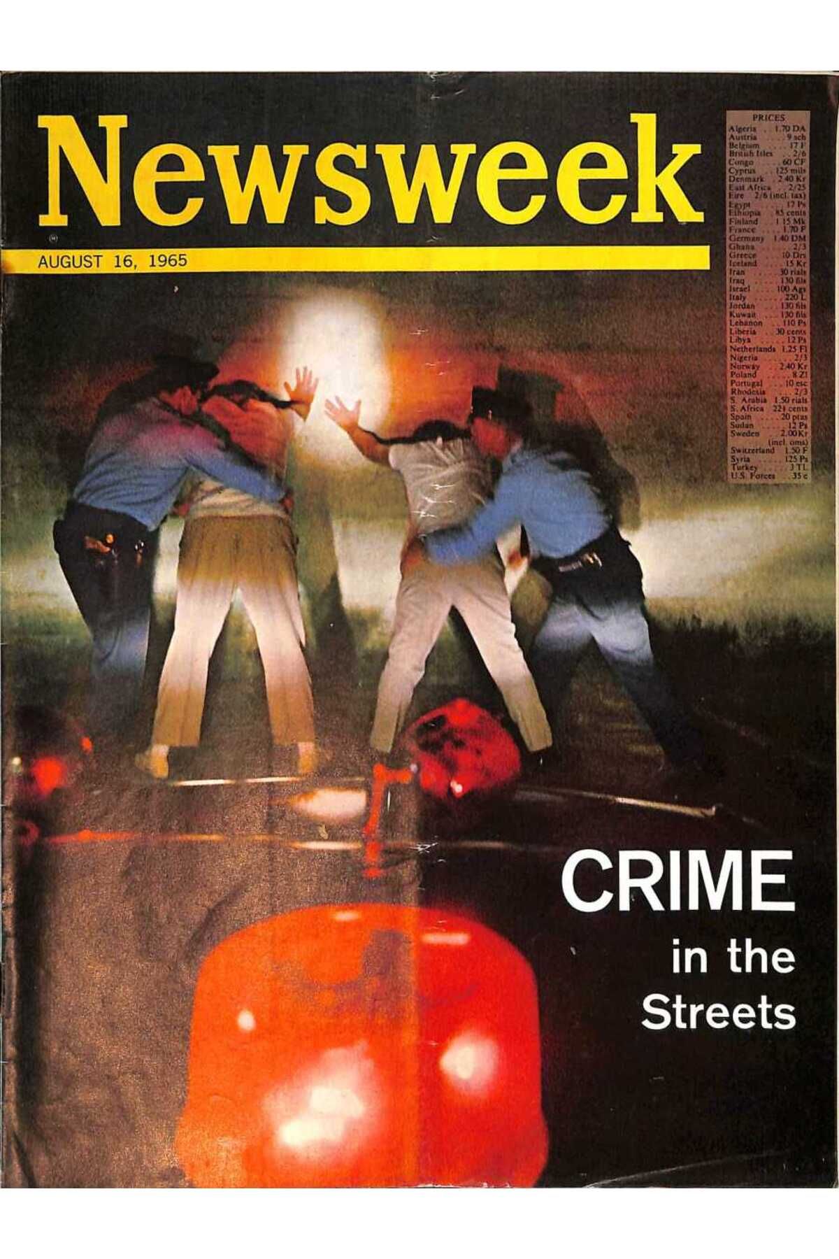 Gökçe Koleksiyon VTG Newsweek Magazine August 16 1965 - The Crime in the Streets No Label NDR91706