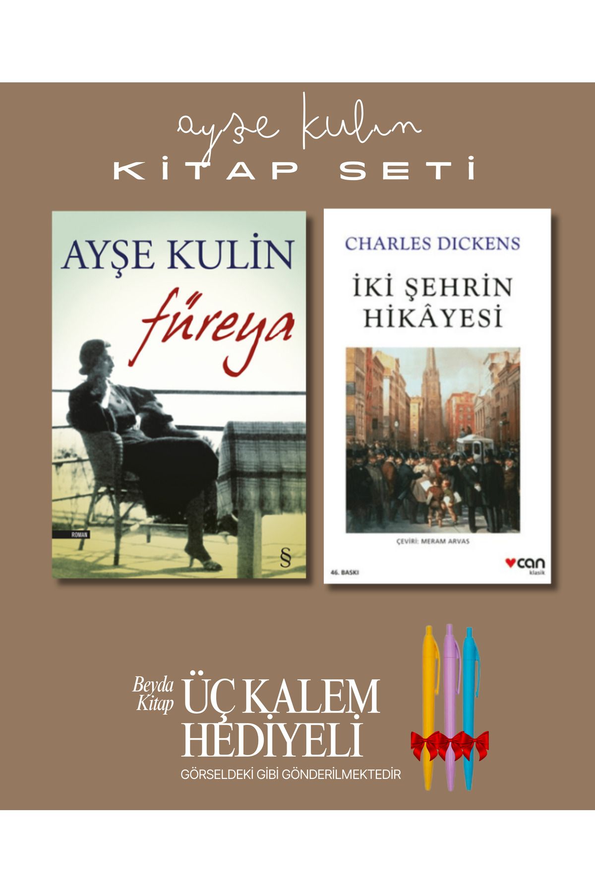 Everest Yayınları Füreya - İki Şehrin Hikayesi - Ayşe Kulin - Kitap Seti - Üç Kalem Hediyeli
