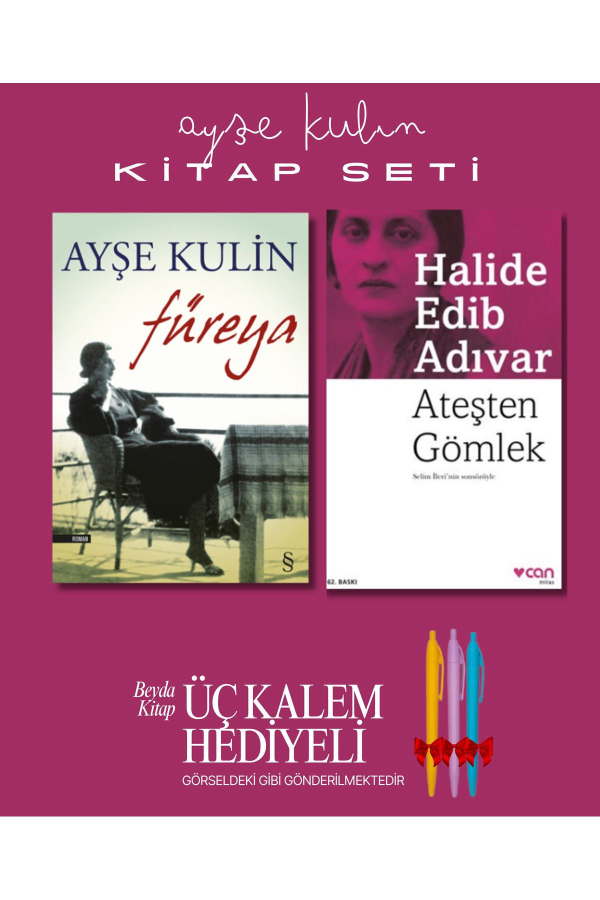Everest Yayınları Füreya - Ateşten Gömlek - Ayşe Kulin - Kitap Seti - Üç Kalem Hediyeli