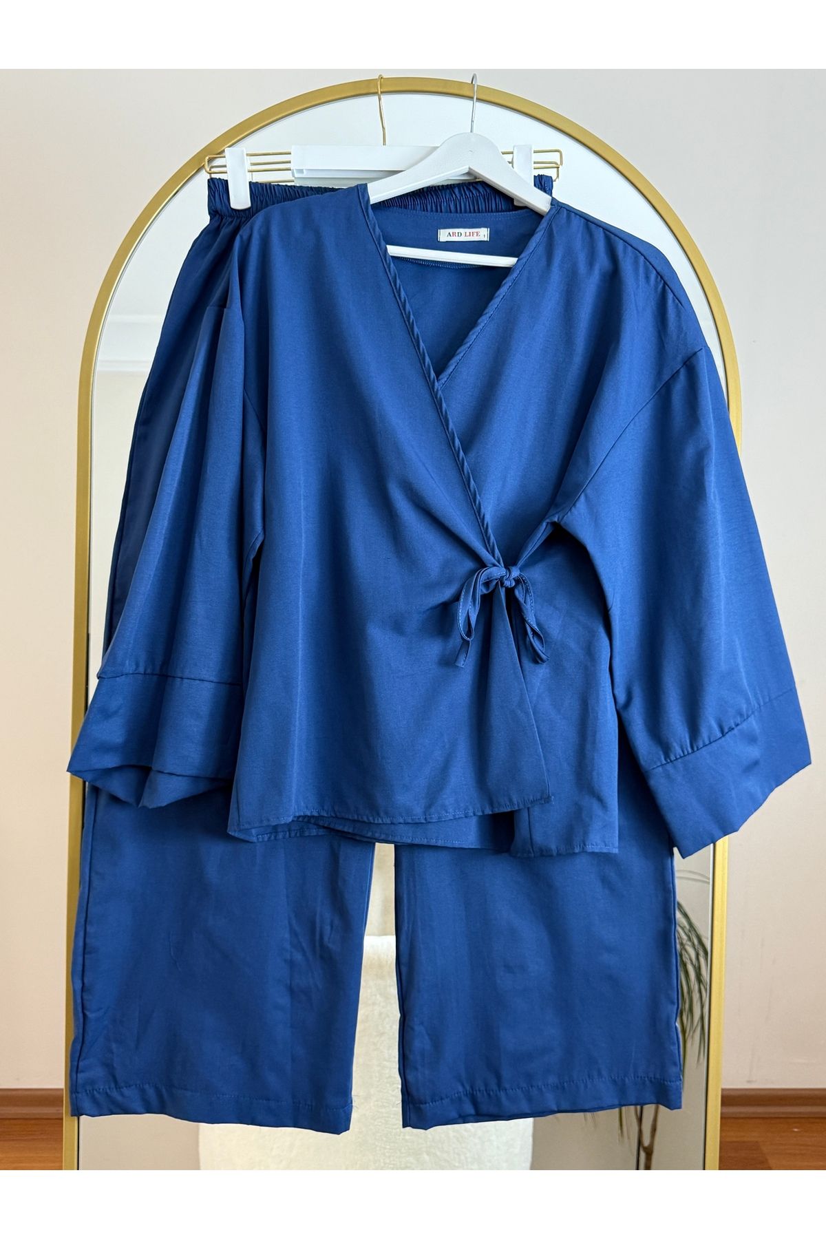Bahar Altundemir Kadın POPLİN KUMAŞ KİMONO TAKIM Pantolon Kimono Tesettür Takım İkili Takım