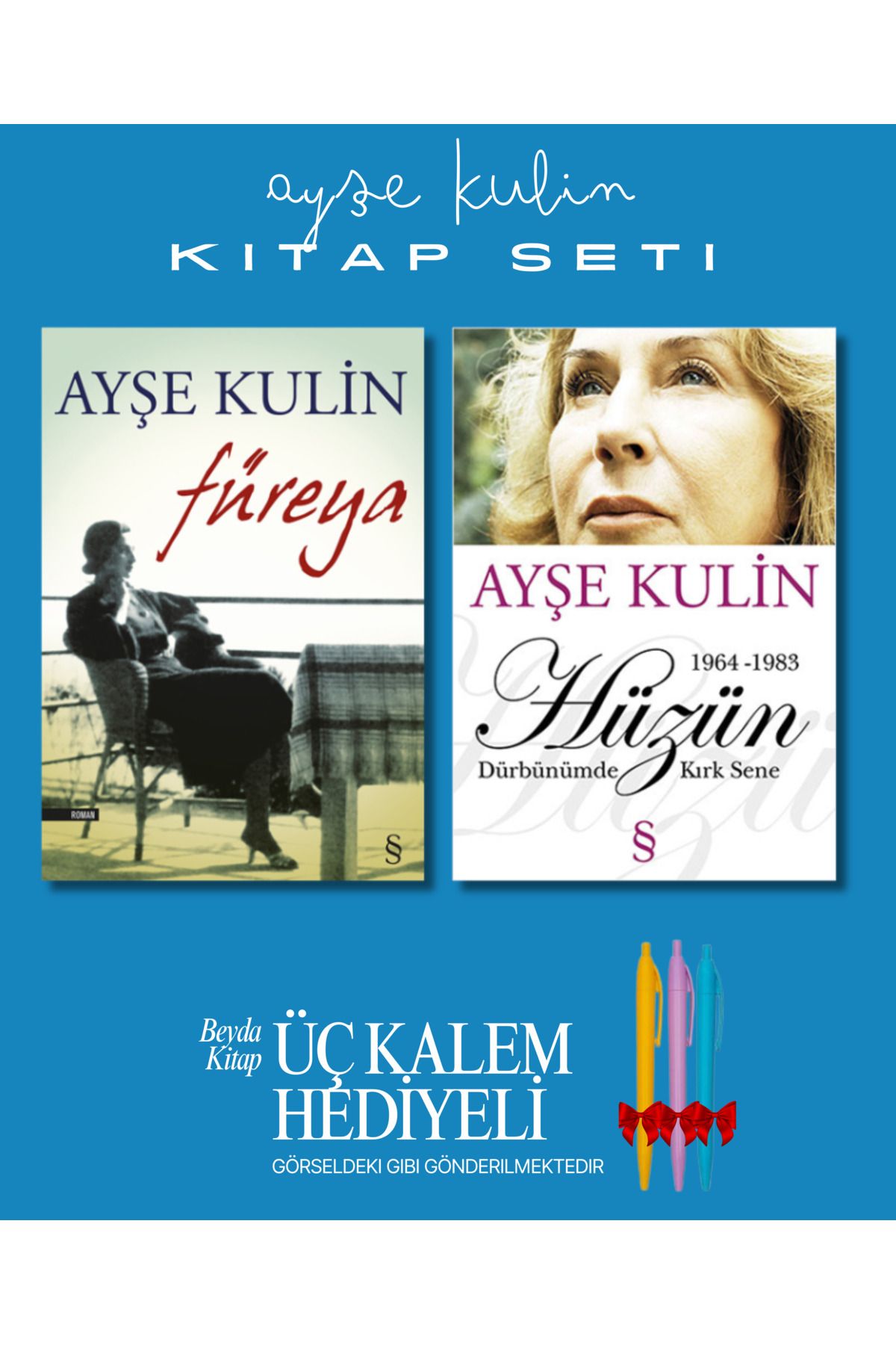 Everest Yayınları Füreya - Hüzünw Dürbünümde Kırk Sene - Ayşe Kulin - Kitap Seti - Üç Kalem Hediyeli