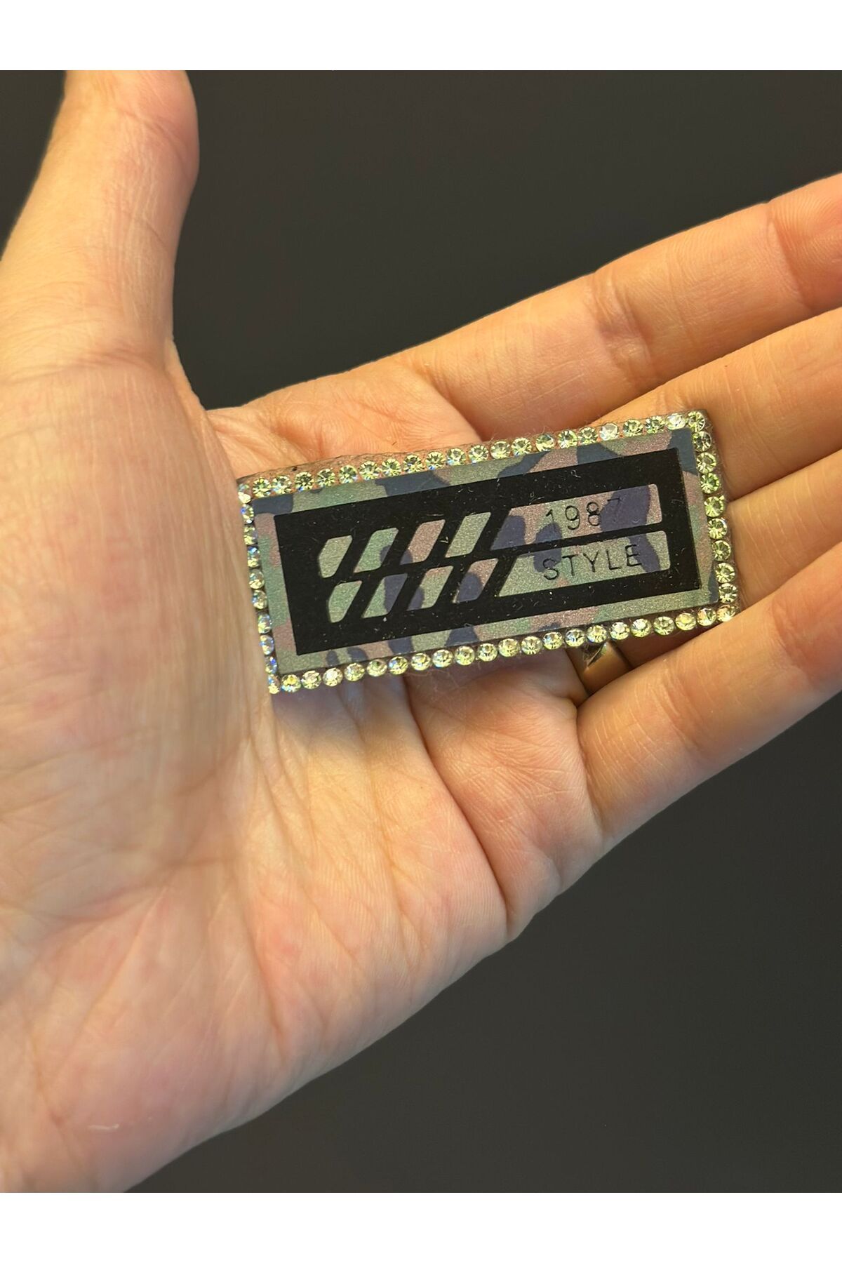 Gönülden Tasarım ÜTÜ İLE YAPIŞAN TAŞLI ARMA 5X2 CM