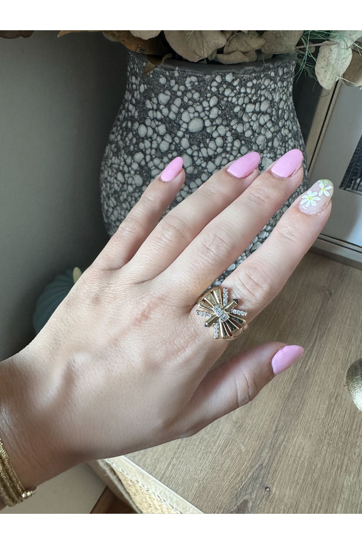 Gilia Jewelry Mavi Zirkon Taşlı Ayarlanabilir Yüzük
