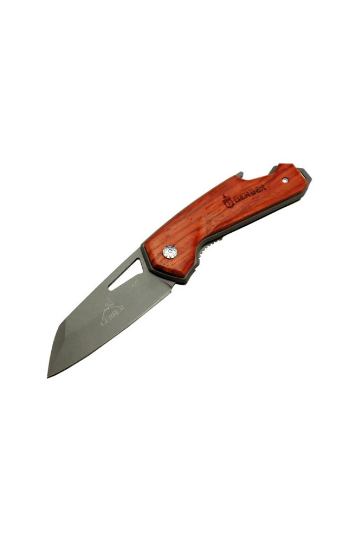 Çılgıntrend Kişiye Özel X27 Gerber Serisi Ahşap Tanto Kamp Outdoor Çakı Bıçak