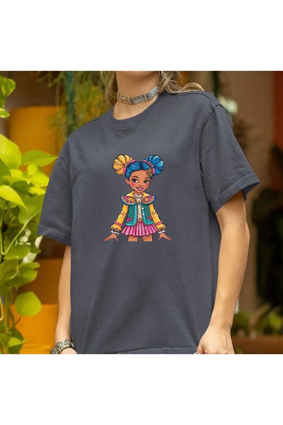 Mi&Mu Store Süprem Unisex T-Shirt Bisiklet Yaka Renkli Kız Çocuğu Baskılı Regular Pamuk Basic T-Shirt