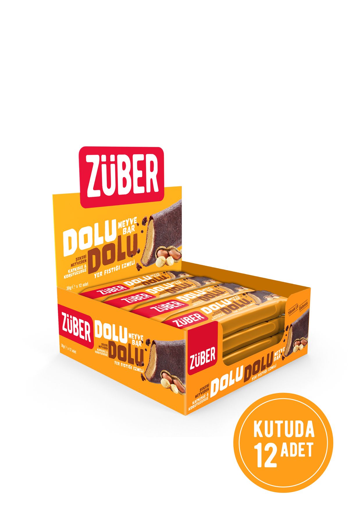 Züber Dolu Dolu Meyve Bar Yer Fıstığı Ezmeli 30g x 12 Adet
