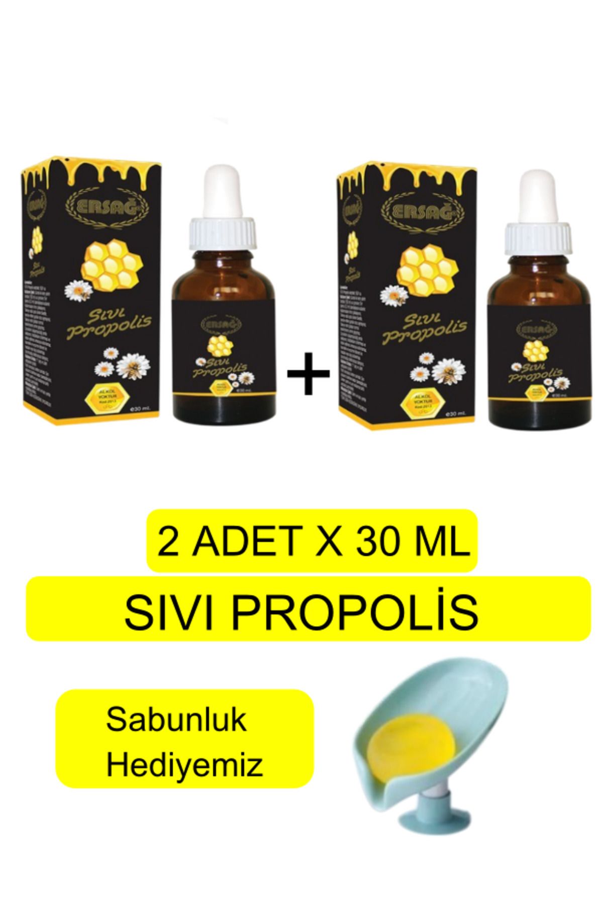 Ersağ Sıvı Propolis ( 2 Adet )300MLTakviye Edici Gıda - Sabunluk Hediyemiz 2013-59