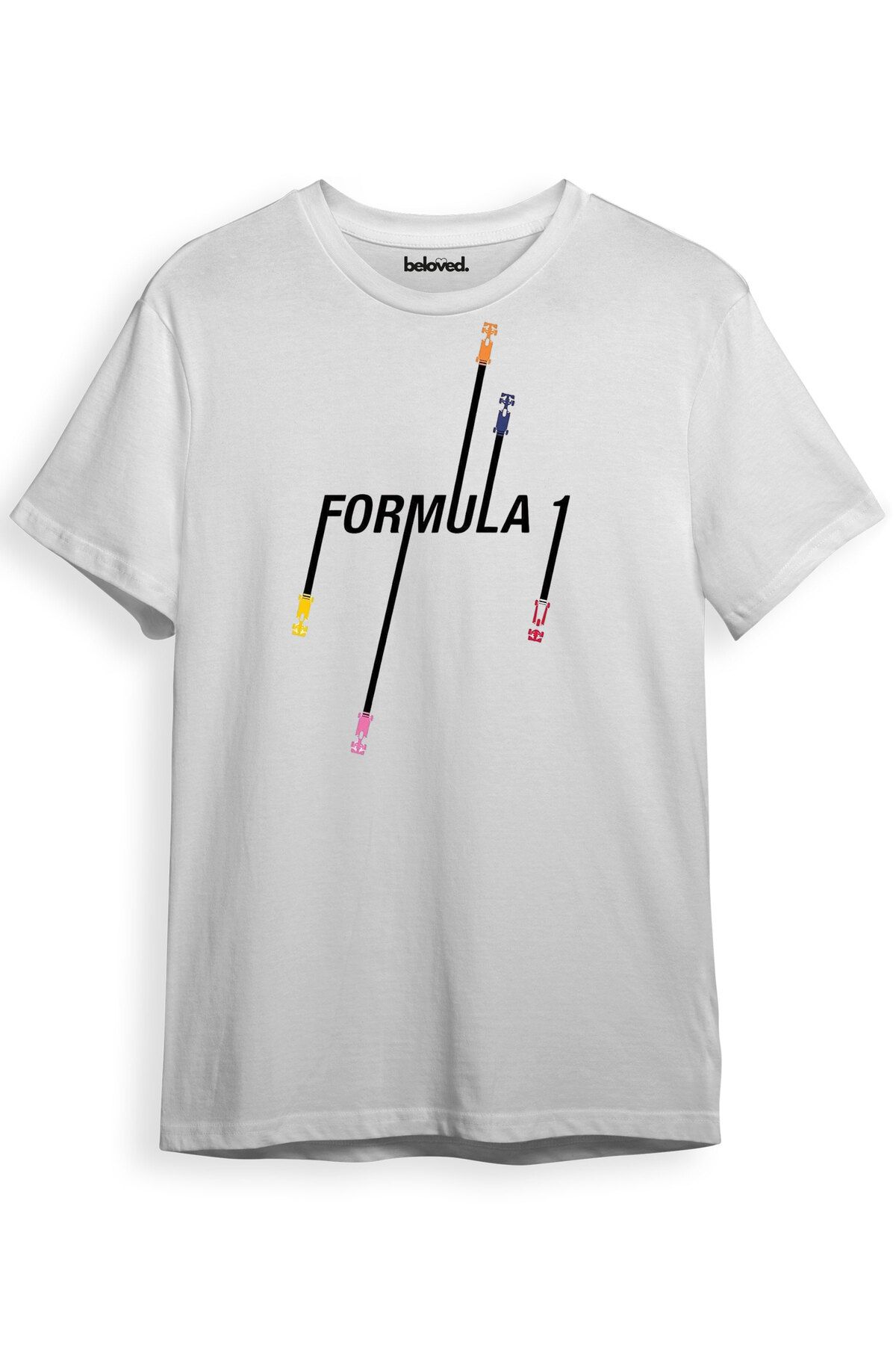 beloved.co Formula 1 Dijital Baskılı %100 Pamuk Regular Fit T-Shirt