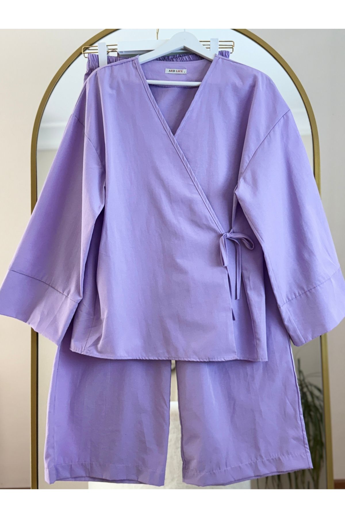 Bahar Altundemir Kadın POPLİN KUMAŞ KİMONO TAKIM Pantolon Kimono Tesettür Takım İkili Takım