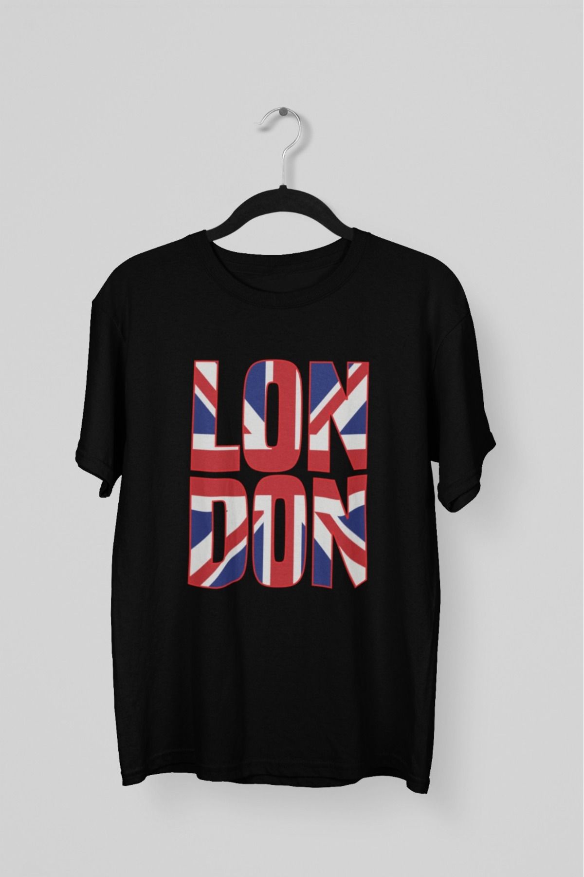 Butik ERKEK/KADIN -LONDON- TRANSFER BASKILI YUVARLAK YAKA KISA KOL TİŞÖRT