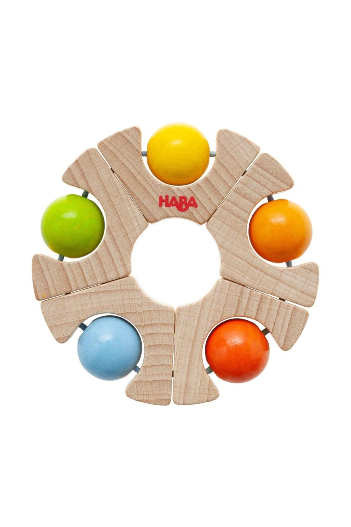 Haba Bebekler İçin Renkli Ahşap Rattle Oyuncak, Almanya Üretimi