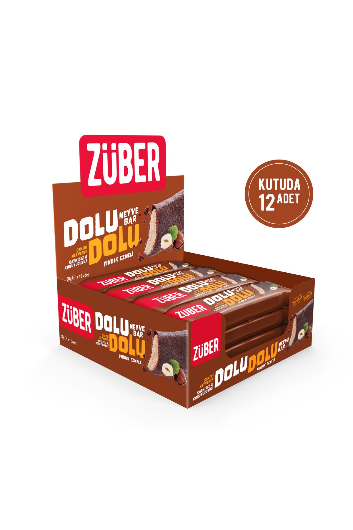 Züber Dolu Dolu Meyve Bar Fındık Ezmeli 30g x 12 Adet