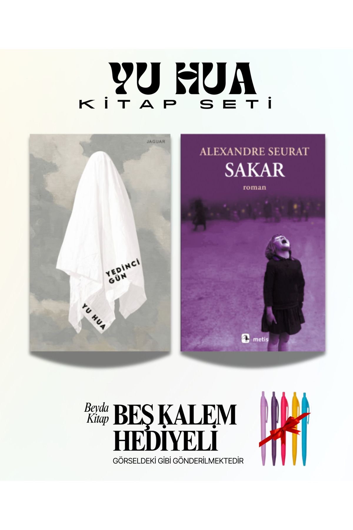 Jaguar Kitap Yedinci Gün - Sakar - Yu Hua (Yeni Kitap) - Kitap Seti - Beş Kalem Hediyeli