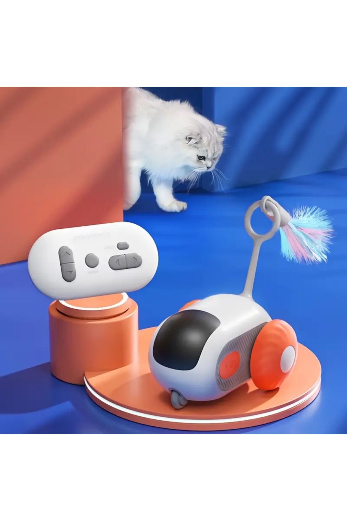 Wilderro Gear Şarjlı Uzaktan Kumandalı Kedi Oyuncağı | 3 Modlu | USB Type-C Şarjlı | Hareketli Oyuncak