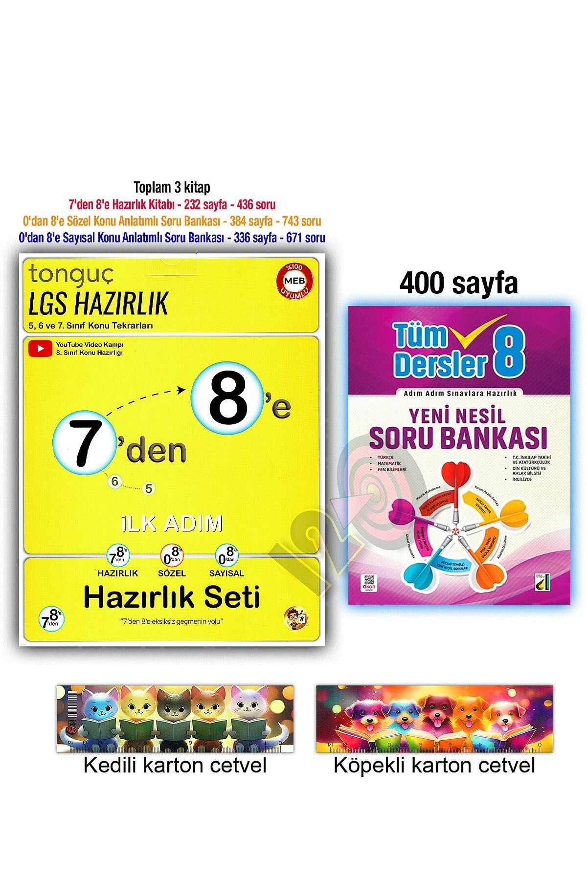Tonguç Yayınları 7'den 8'e Hazırlık Seti 2025 8. Sınıf Tüm Dersler Soru Bankası
