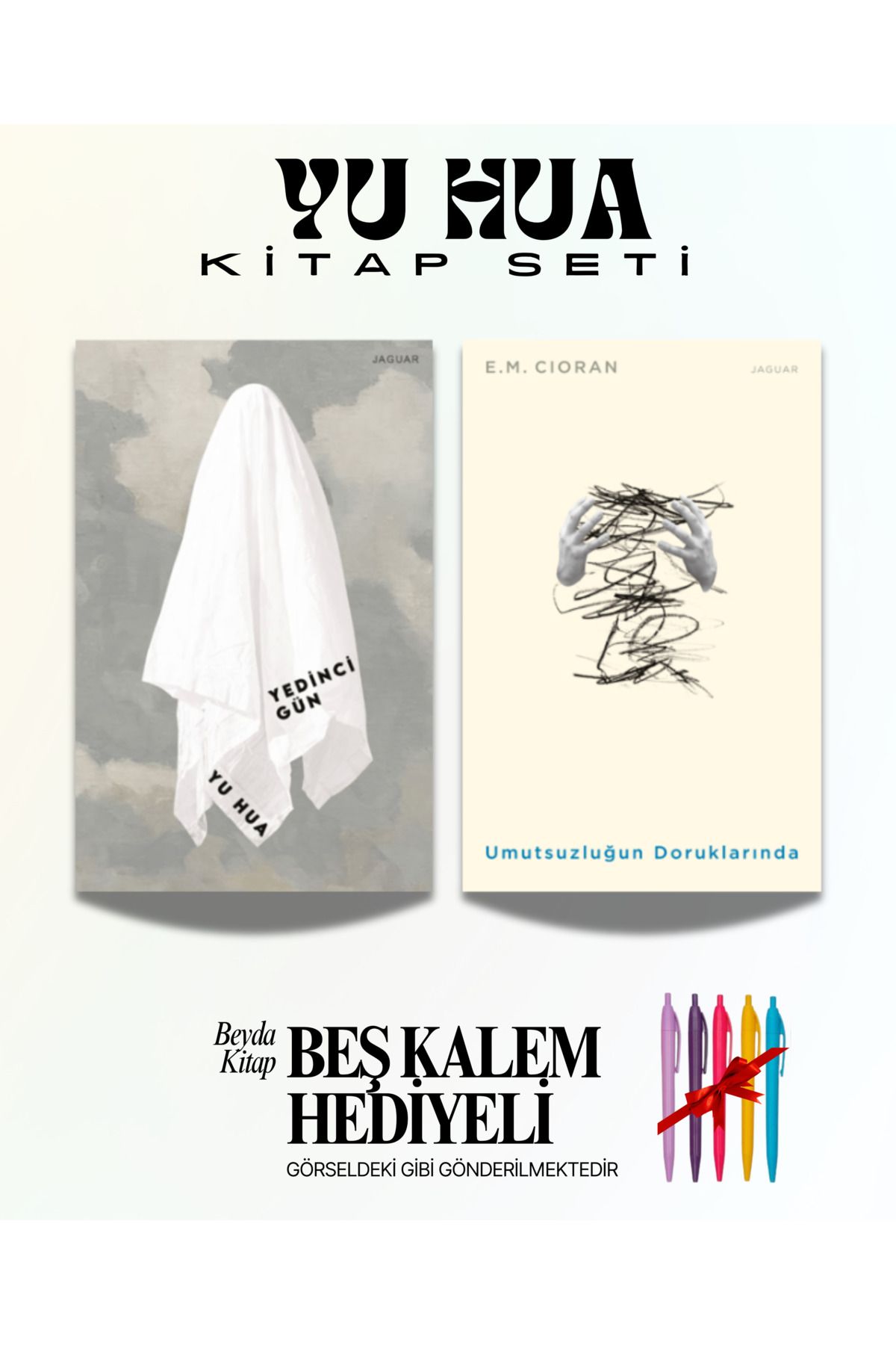 Jaguar Kitap Yedinci Gün - Umutsuzluğun Doruklarında - Yu Hua (Yeni Kitap) - Kitap Seti - Beş Kalem Hediyeli