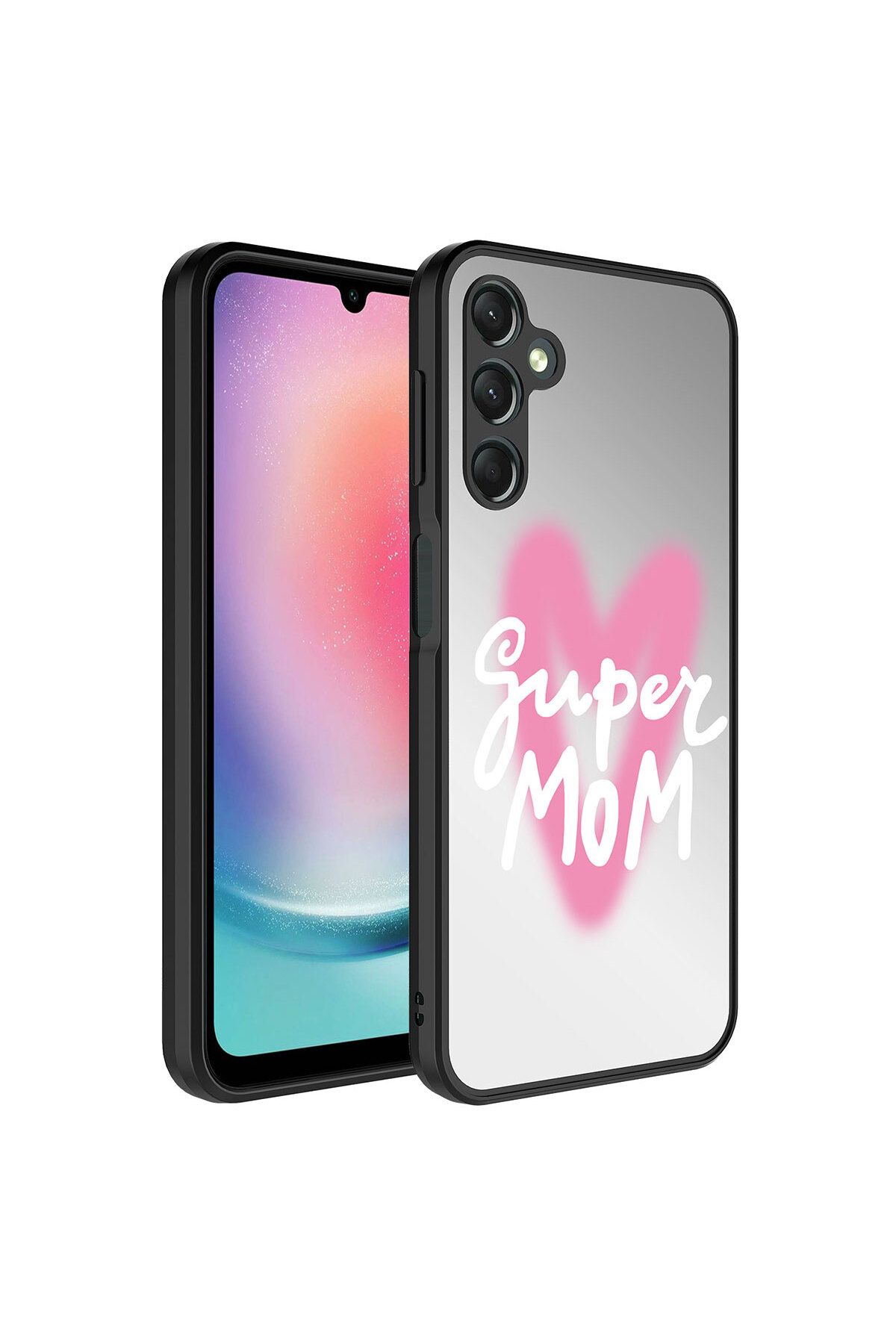 halkhouse Samsung Galaxy A24 Kılıf Aynalı Desenli Kamera Korumalı Parlak Sert Silikon Esnek Renkli Mirror Kapa